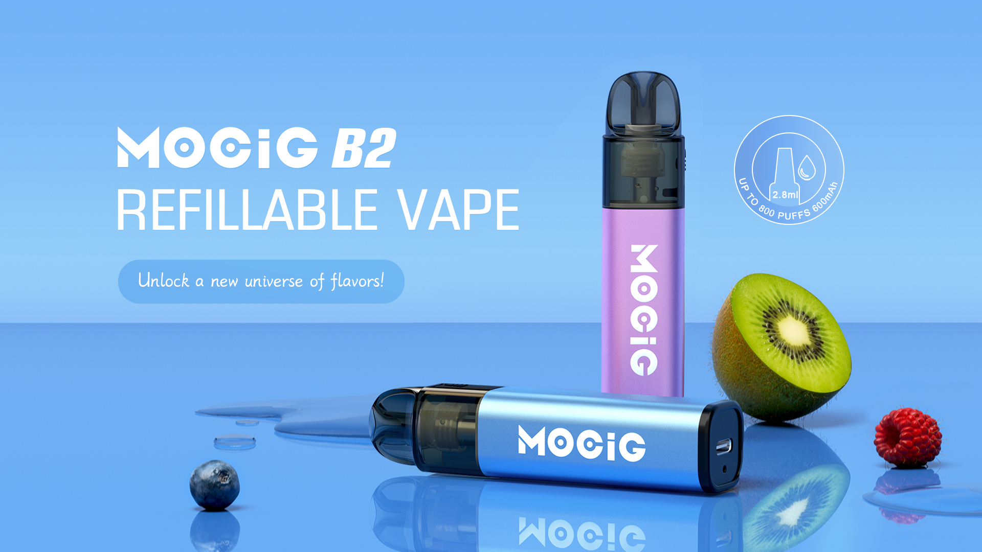 Mocig Refillable Vape B2 2.8ml E-liqiud Capacity Nicotine Electronic cigarette