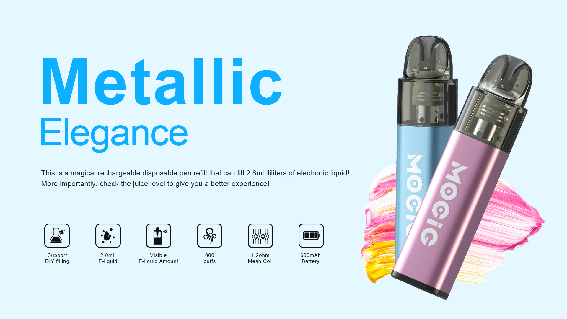 Mocig Refillable Vape B2 2.8ml E-liqiud Capacity Nicotine Electronic cigarette