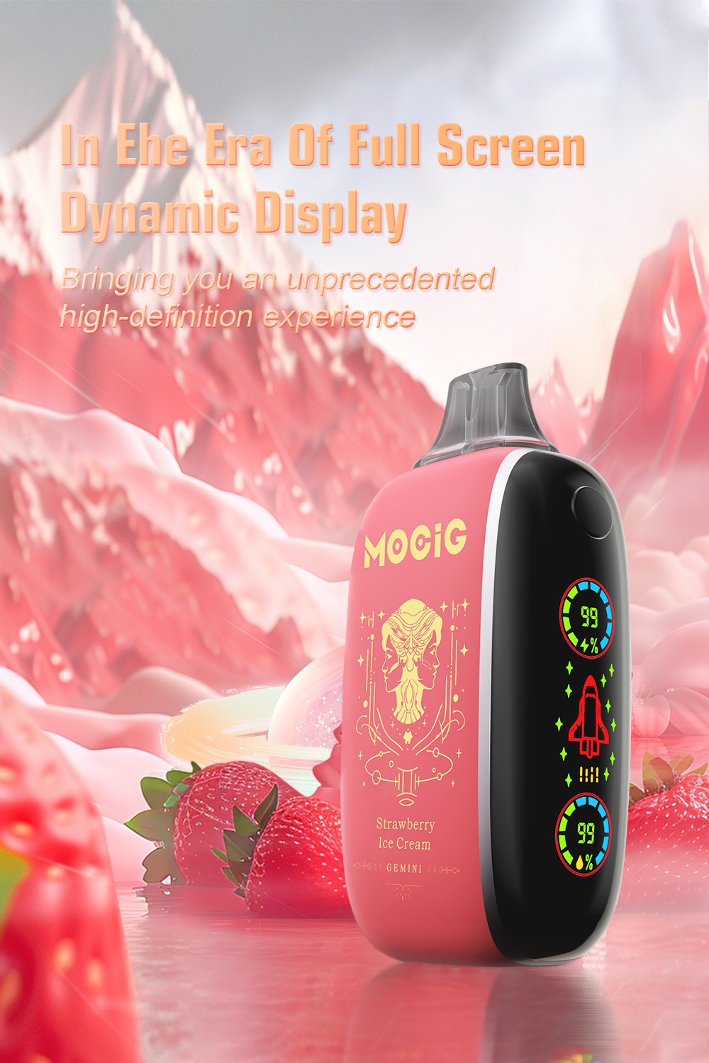 Mocig Disposable Vape TP22000 Big Smart LED Screen 22000 Puffs 24ml E-liqiud Capacity Nicotine 0% 2% 5% Electronic cigarette