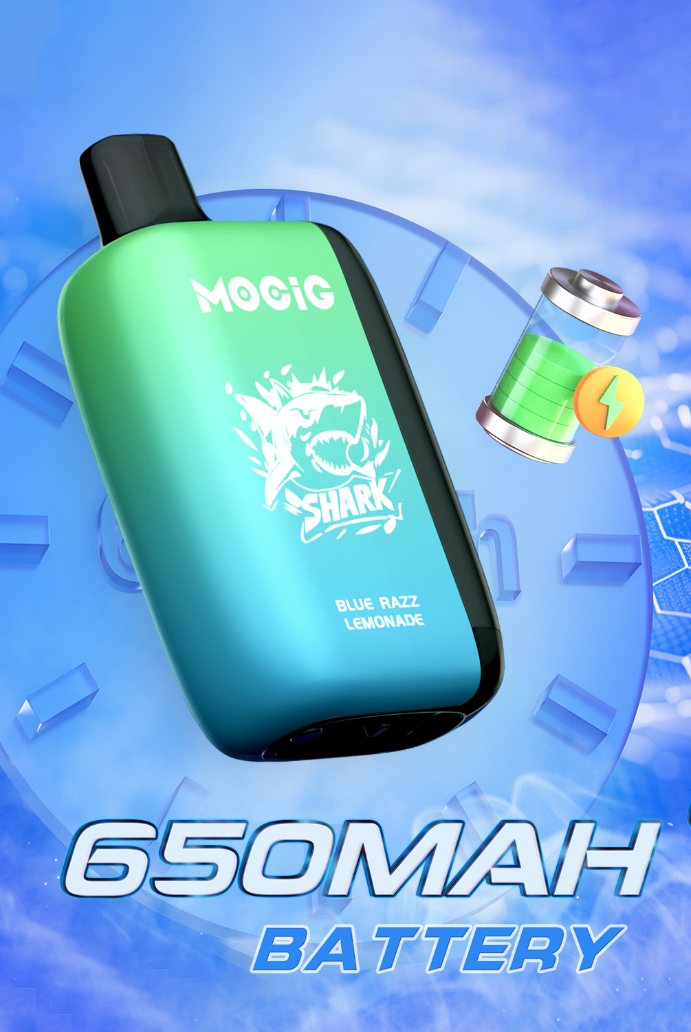 Mocig Disposable Vape SHARK 28000 Big Smart LED Screen 28000 Puffs 25ml E-liqiud Capacity Nicotine 0% 2% 5% Electronic cigarette