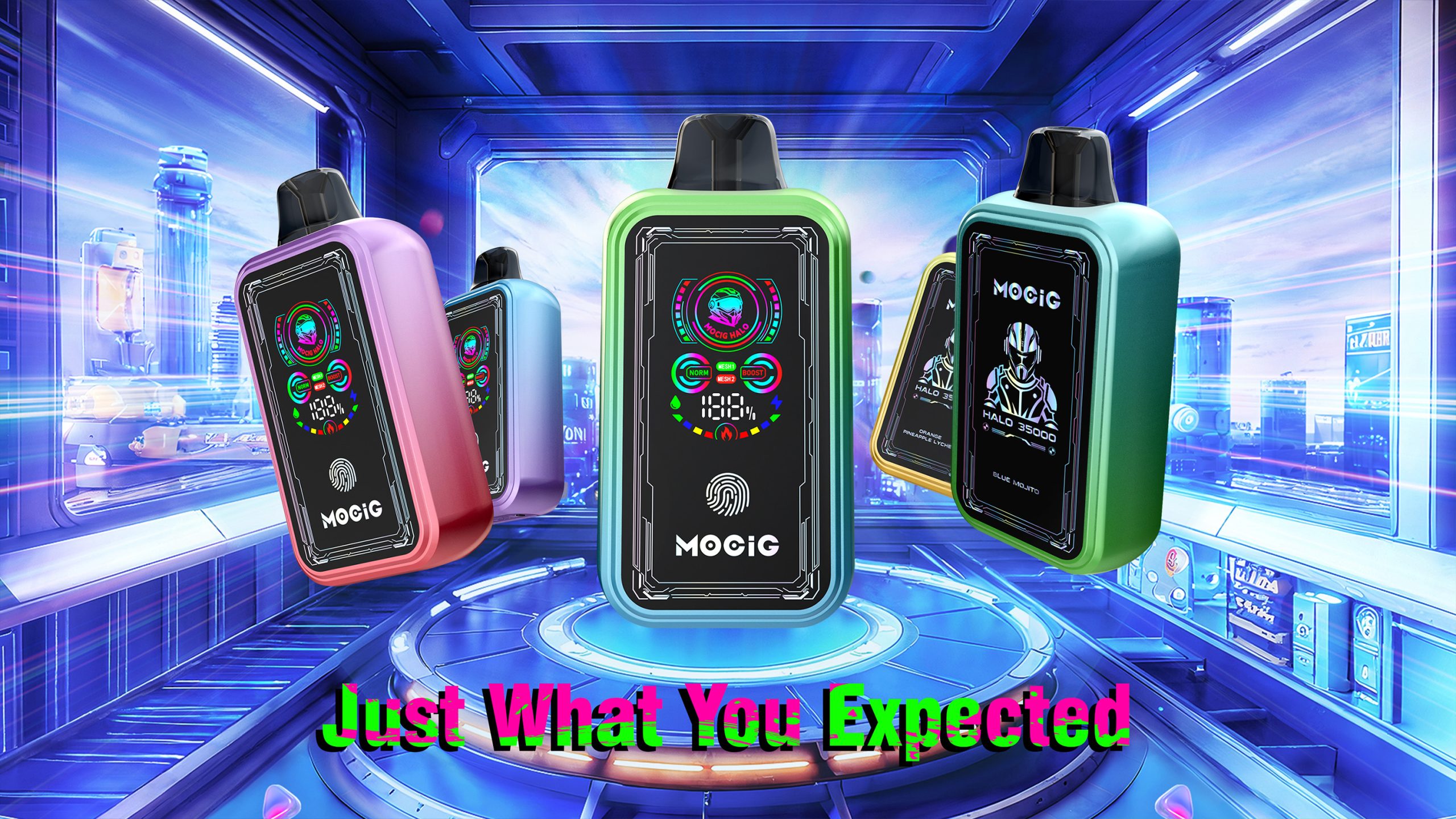 Mocig Disposable Vape HALO 35000 Big Smart LED Touch Screen 35000 Puffs 25ml E-liqiud Capacity Nicotine 0% 2% 5% Electronic cigarette